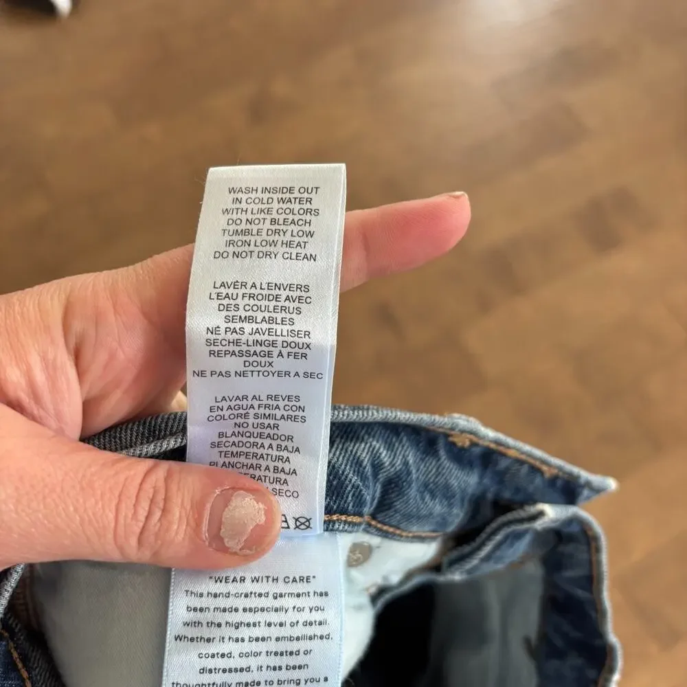 GOOD AMERICAN Good Barrel Relaxed Standard Fit Jeans Women's Size 2 Indigo Denim - Picture 8 of 9